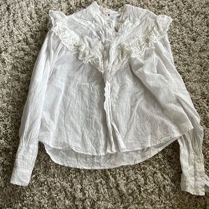 Free people white button up.